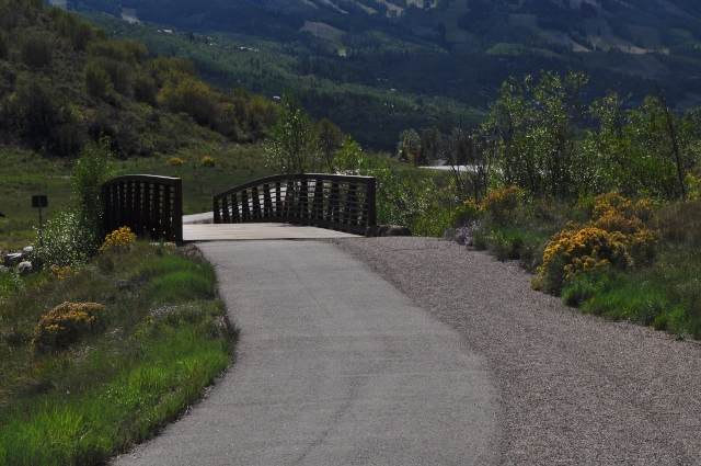a bridge crosses over the creek on the Brush Creek Trail